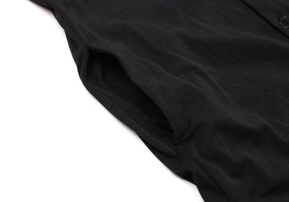 Y's Raw Edge Trim Sleeveless Tunic Black Blouse Size 2