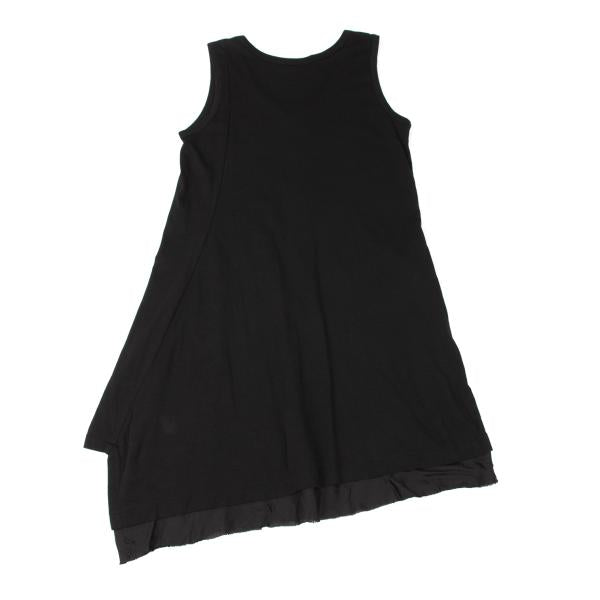 Y's Raw Edge Trim Sleeveless Tunic Black Blouse Size 2
