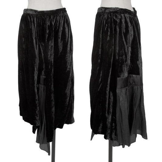 COMME des GARCONS Gathered Frill Velvet Pants Black Size M