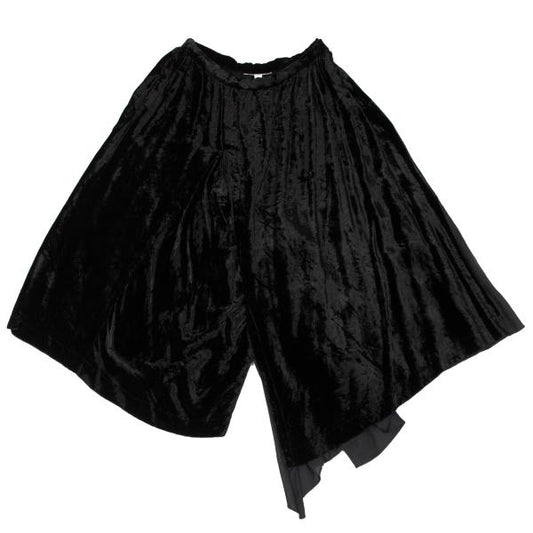 COMME des GARCONS Gathered Frill Velvet Pants Black Size M
