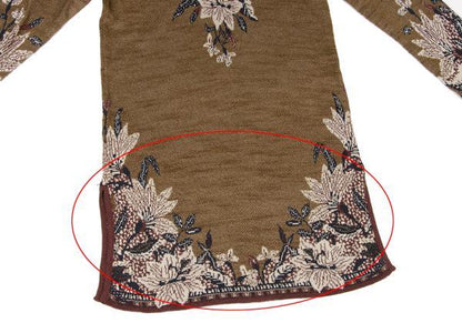 KENZO Rayon Cotton Flower Knit Tunic Gold Size L