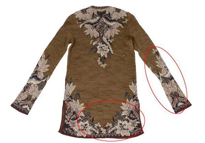 KENZO Rayon Cotton Flower Knit Tunic Gold Size L