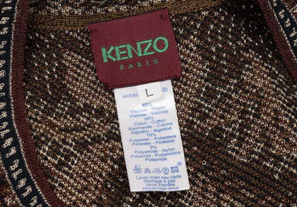 KENZO Rayon Cotton Flower Knit Tunic Gold Size L