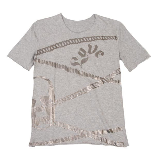 Lucien PellatFinet Chain Metallic Print T-Shirt Gray Size S