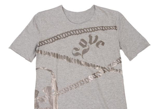 Lucien PellatFinet Chain Metallic Print T-Shirt Gray Size S