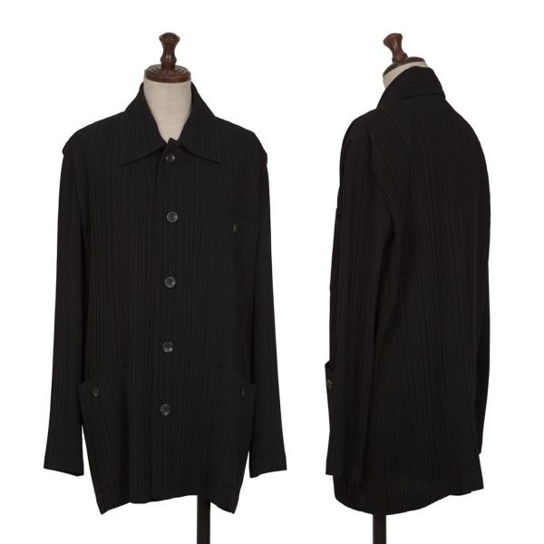 ISSEY MIYAKE Poly Pleat Patch Pocket Jacket Black Size M