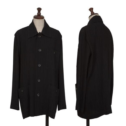 ISSEY MIYAKE Poly Pleat Patch Pocket Jacket Black Size M