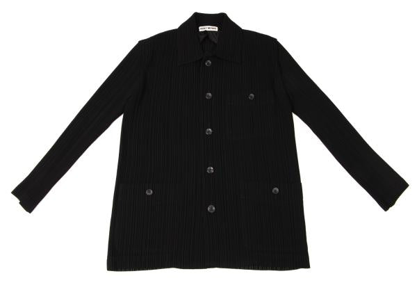 ISSEY MIYAKE Poly Pleat Patch Pocket Jacket Black Size M