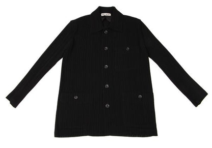 ISSEY MIYAKE Poly Pleat Patch Pocket Jacket Black Size M
