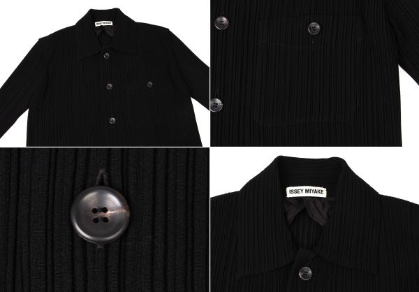 ISSEY MIYAKE Poly Pleat Patch Pocket Jacket Black Size M