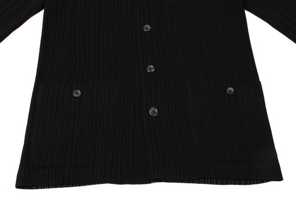 ISSEY MIYAKE Poly Pleat Patch Pocket Jacket Black Size M