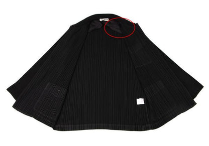 ISSEY MIYAKE Poly Pleat Patch Pocket Jacket Black Size M