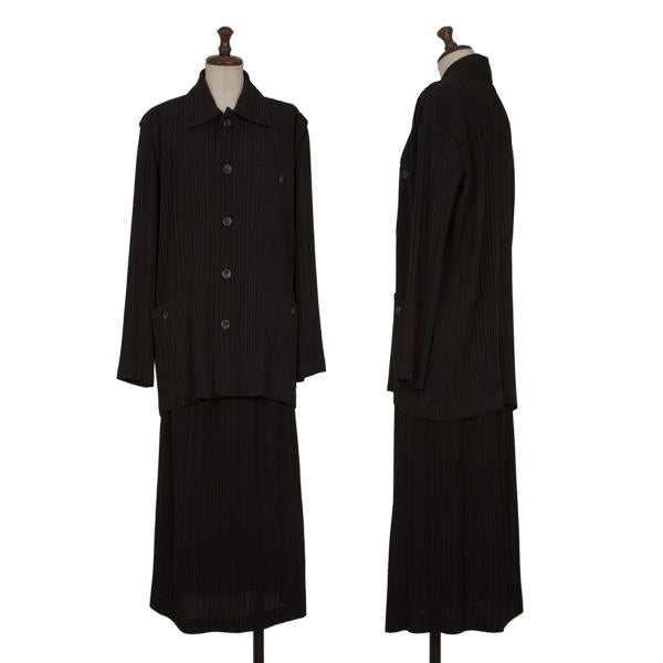 ISSEY MIYAKE Poly Pleat Patch Pocket Jacket Black Size M