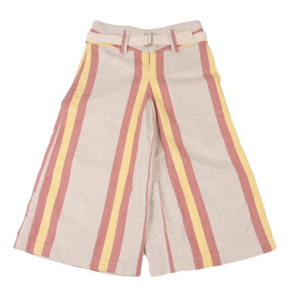 ISSEY MIYAKE me Stripe Canvas Wide Pants Red Yellow Size F