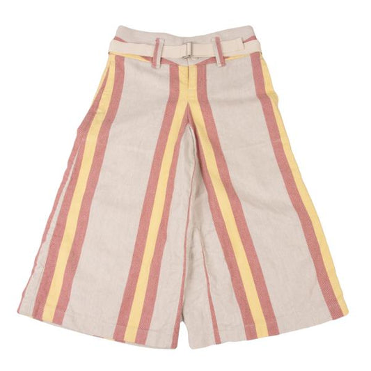 ISSEY MIYAKE me Stripe Canvas Wide Pants Red Yellow Size F