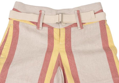 ISSEY MIYAKE me Stripe Canvas Wide Pants Red Yellow Size F