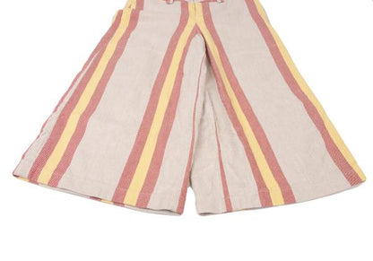 ISSEY MIYAKE me Stripe Canvas Wide Pants Red Yellow Size F
