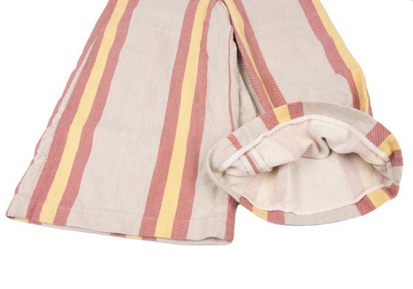 ISSEY MIYAKE me Stripe Canvas Wide Pants Red Yellow Size F
