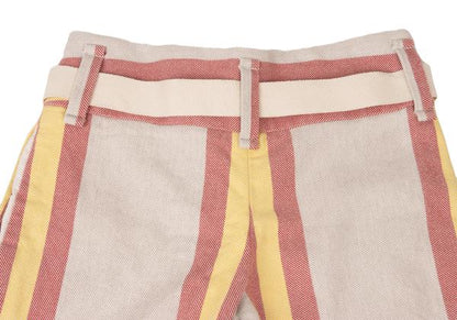 ISSEY MIYAKE me Stripe Canvas Wide Pants Red Yellow Size F