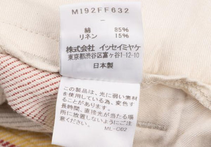 ISSEY MIYAKE me Stripe Canvas Wide Pants Red Yellow Size F