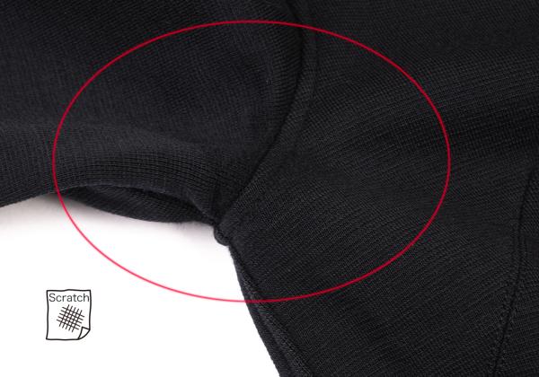 Y's Wool Open Collar Knit Sweater Black Size M