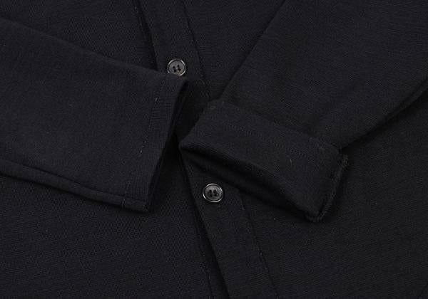Y's Wool Open Collar Knit Sweater Black Size M