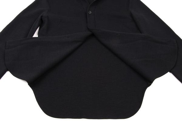 Y's Wool Open Collar Knit Sweater Black Size M