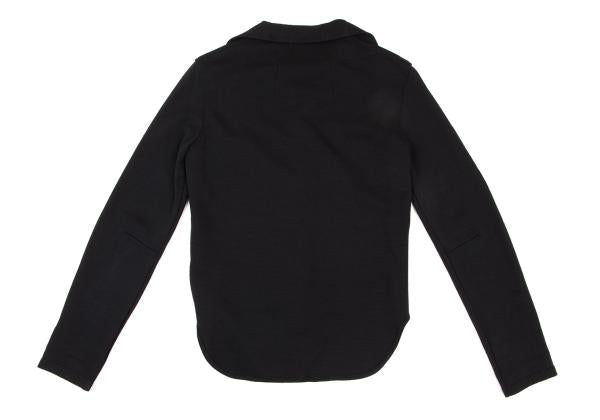Y's Wool Open Collar Knit Sweater Black Size M