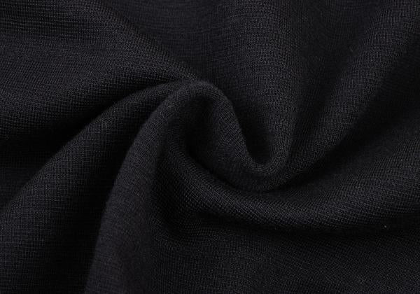 Y's Wool Open Collar Knit Sweater Black Size M