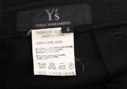 Y's Wool Gabardine Straight Pants Black Size M