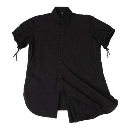 Y's Cotton Gather Sleeve Blouse Black Size 2