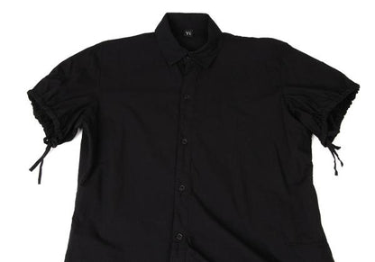 Y's Cotton Gather Sleeve Blouse Black Size 2