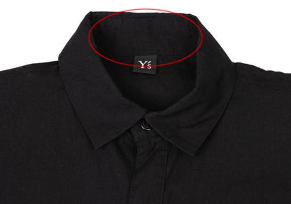 Y's Cotton Gather Sleeve Blouse Black Size 2