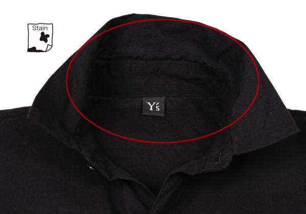 Y's Cotton Gather Sleeve Blouse Black Size 2