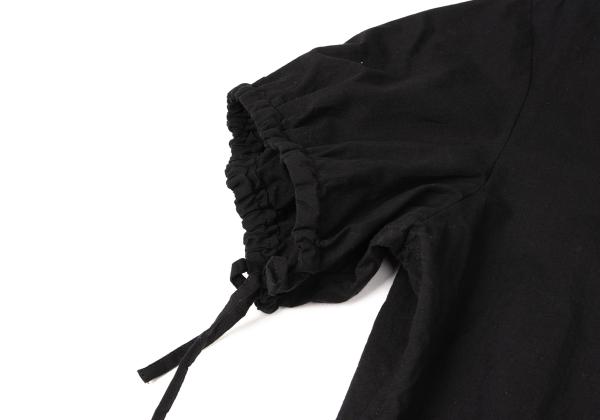 Y's Cotton Gather Sleeve Blouse Black Size 2