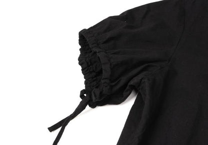 Y's Cotton Gather Sleeve Blouse Black Size 2