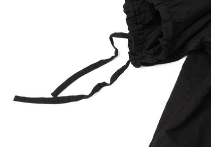 Y's Cotton Gather Sleeve Blouse Black Size 2