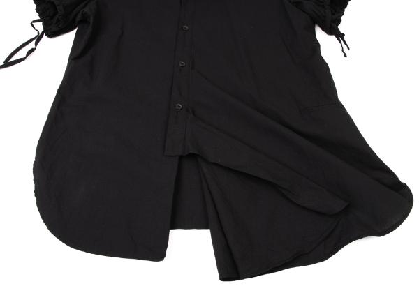 Y's Cotton Gather Sleeve Blouse Black Size 2