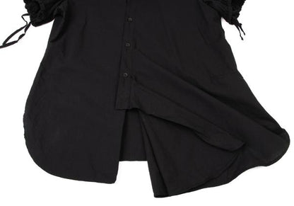 Y's Cotton Gather Sleeve Blouse Black Size 2