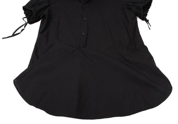 Y's Cotton Gather Sleeve Blouse Black Size 2