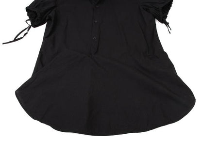 Y's Cotton Gather Sleeve Blouse Black Size 2