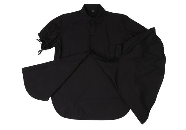 Y's Cotton Gather Sleeve Blouse Black Size 2