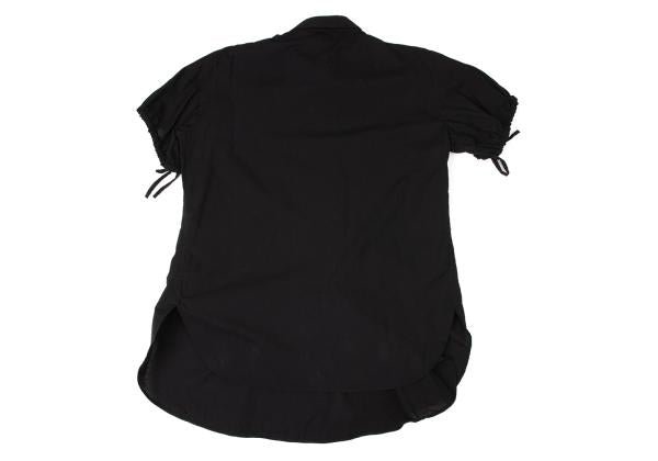 Y's Cotton Gather Sleeve Blouse Black Size 2