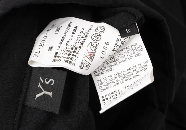 Y's Cotton Gather Sleeve Blouse Black Size 2