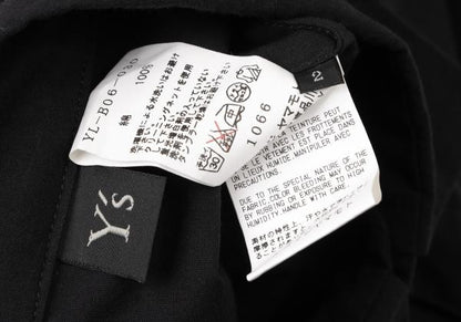 Y's Cotton Gather Sleeve Blouse Black Size 2