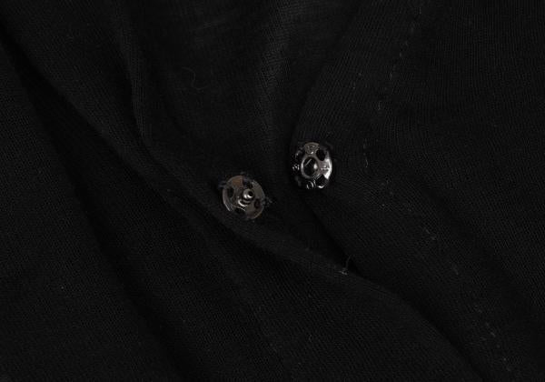 Y's Mixed Material Henley Neck Blouse Black White Size 3