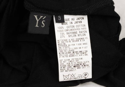 Y's Mixed Material Henley Neck Blouse Black White Size 3