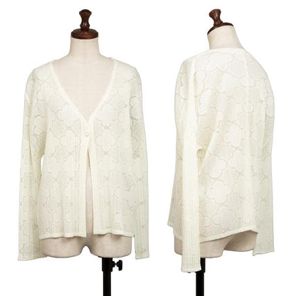 PLEATS PLEASE 18SS Pleated Mesh Cardigan Cream Size 3