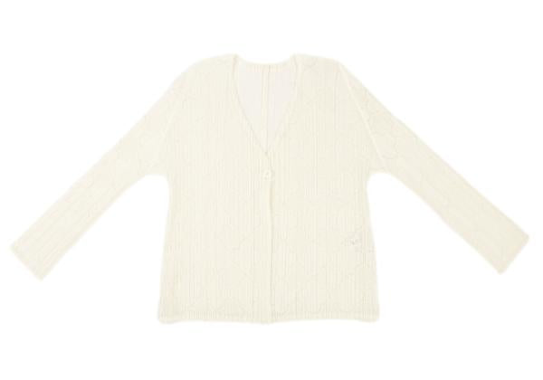 PLEATS PLEASE 18SS Pleated Mesh Cardigan Cream Size 3