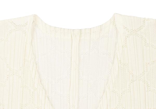 PLEATS PLEASE 18SS Pleated Mesh Cardigan Cream Size 3